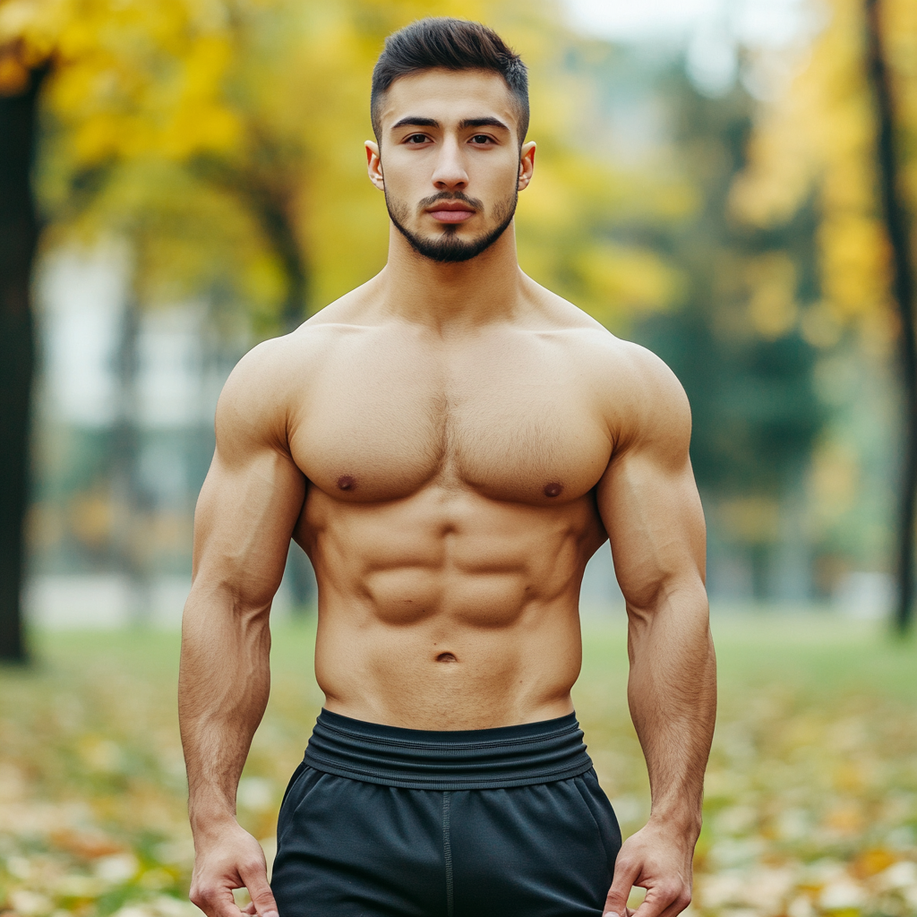 Illustration of 8% body fat physique
